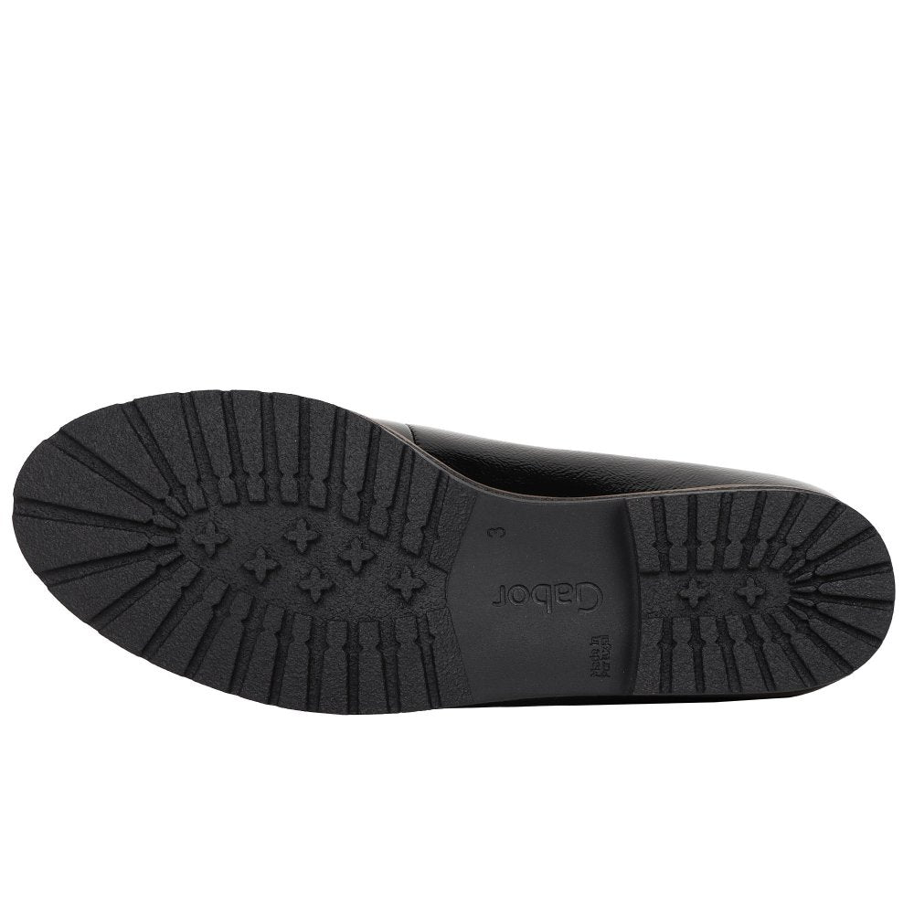 Gabor Elder Women's Loafers | Black Suede/ Patent | 72.042.37