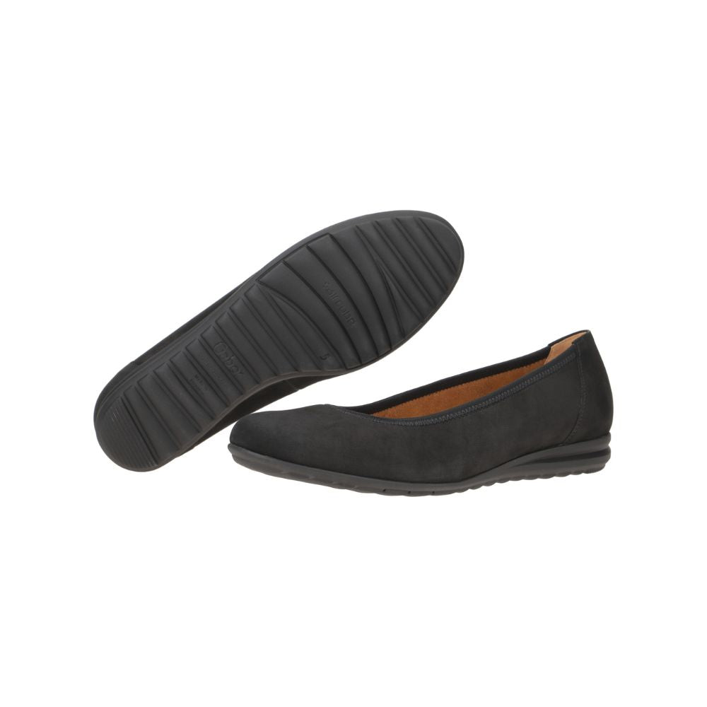 Gabor Comfort Ballerina Nubuck | Black Suede | 72.620.47
