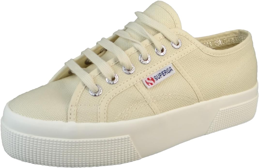 Superga Ladies 2740 PLATFORM Trainers Beige