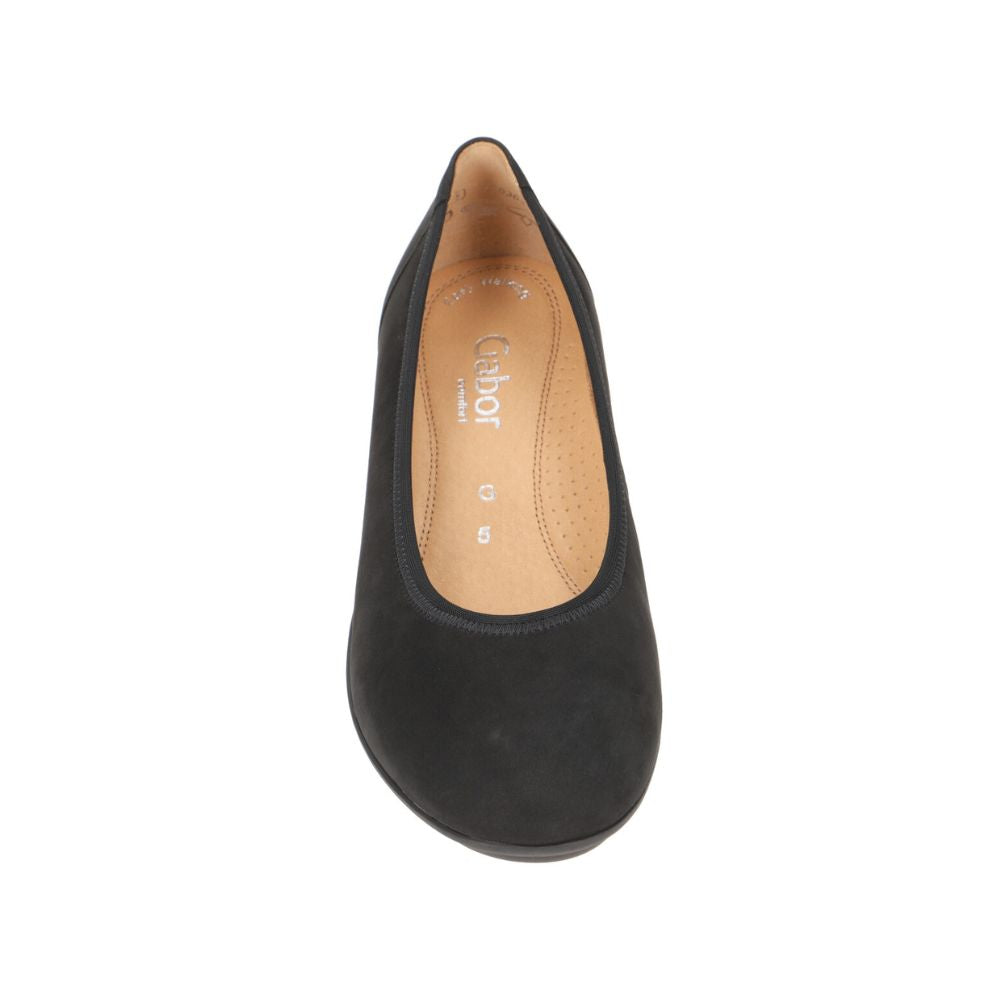Gabor Comfort Ballerina Nubuck | Black Suede | 72.620.47