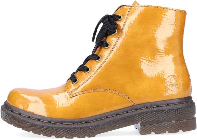 Rieker 78240-68 Ladies Yellow Patent Ankle Boots