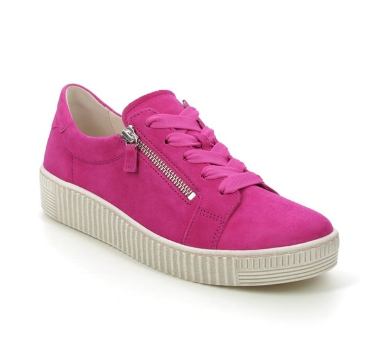 Gabor Wisdom Ladies Leather Zip & Lace Trainers | 63.334