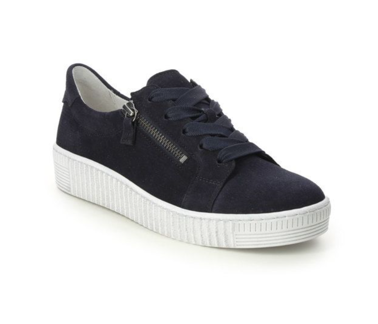 Gabor Wisdom Ladies Leather Zip & Lace Trainers | 63.334