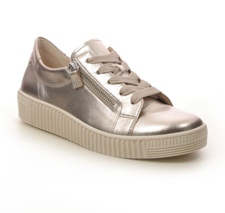Gabor Wisdom Ladies Leather Zip & Lace Trainers | 63.334