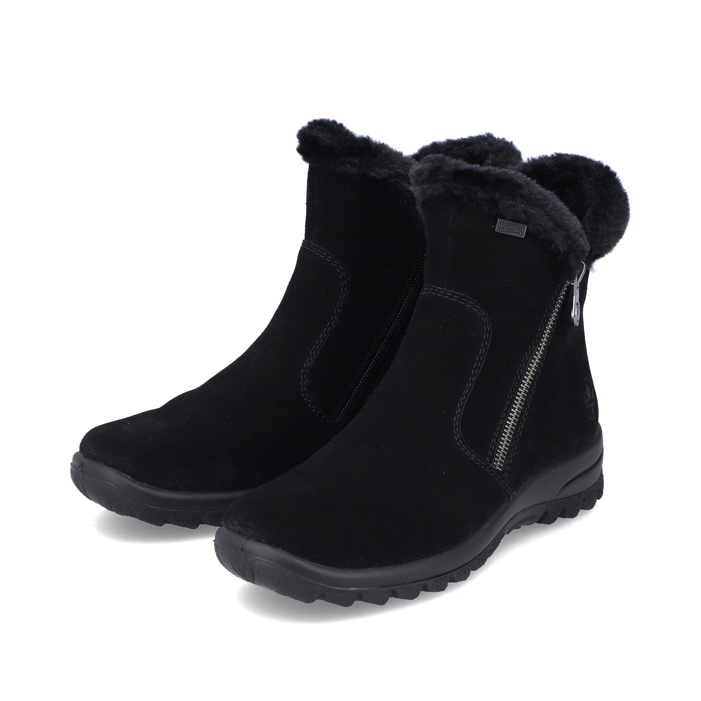 Rieker Women's Zip Ankle Boots | Black Suede | L7162-00