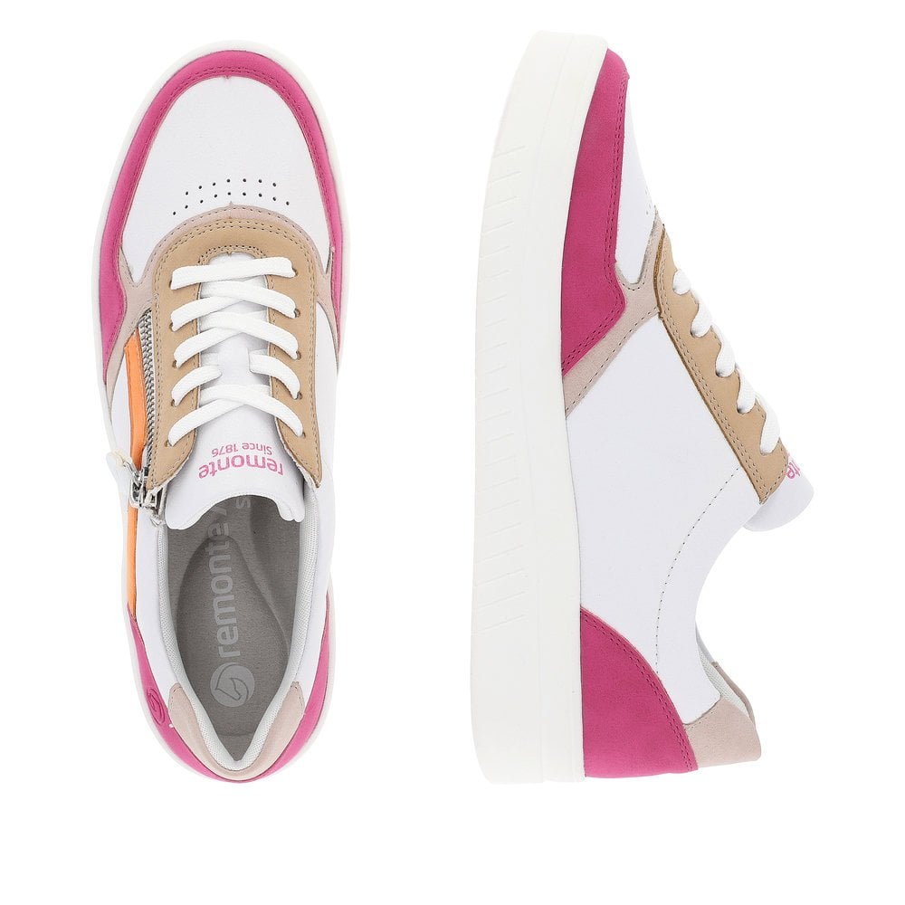 Remonte Trainers D0J01 Ladies Shoes White Combi