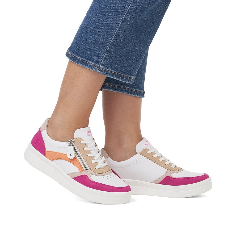 Remonte Trainers D0J01 Ladies Shoes White Combi