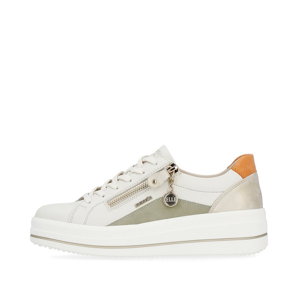 Remonte Trainers D0C01 Ladies Shoes White Combi