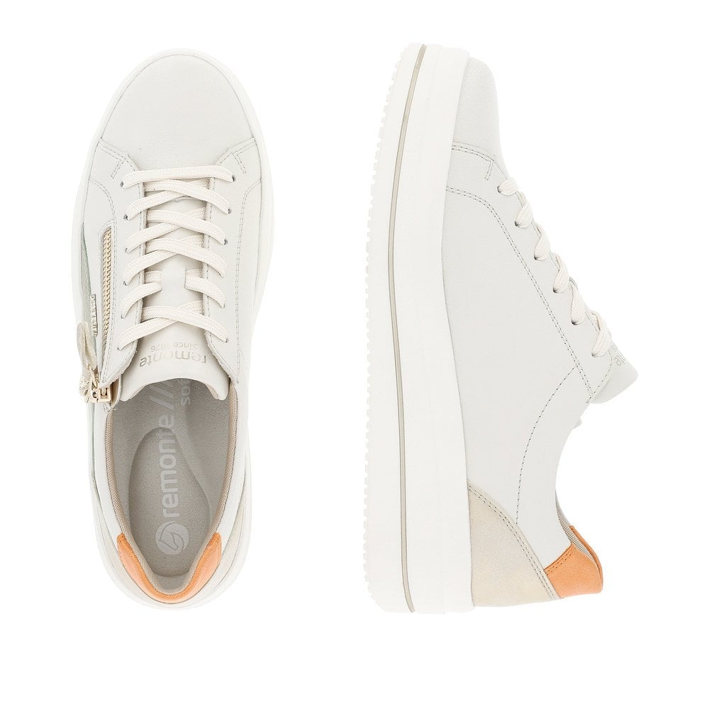 Remonte Trainers D0C01 Ladies Shoes White Combi