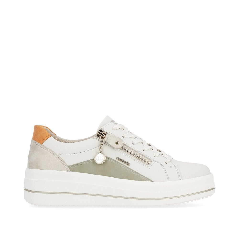 Remonte Trainers D0C01 Ladies Shoes White Combi