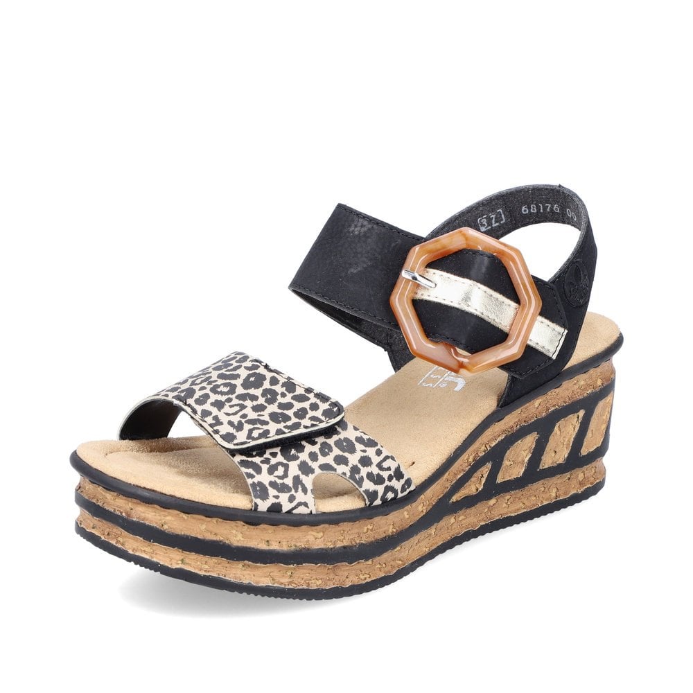 Rieker Sandals 68176 Ladies Shoes Black Colours Shoes Co