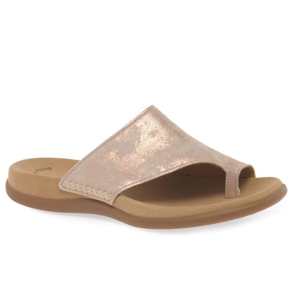 Gabor Lanzarote 03.700 Ladies Toe-post Sandals slip-on ,leather, nubuck, metallic,best fitting Colours Ltd, Colours, Colours Farnham, Colours Shoes