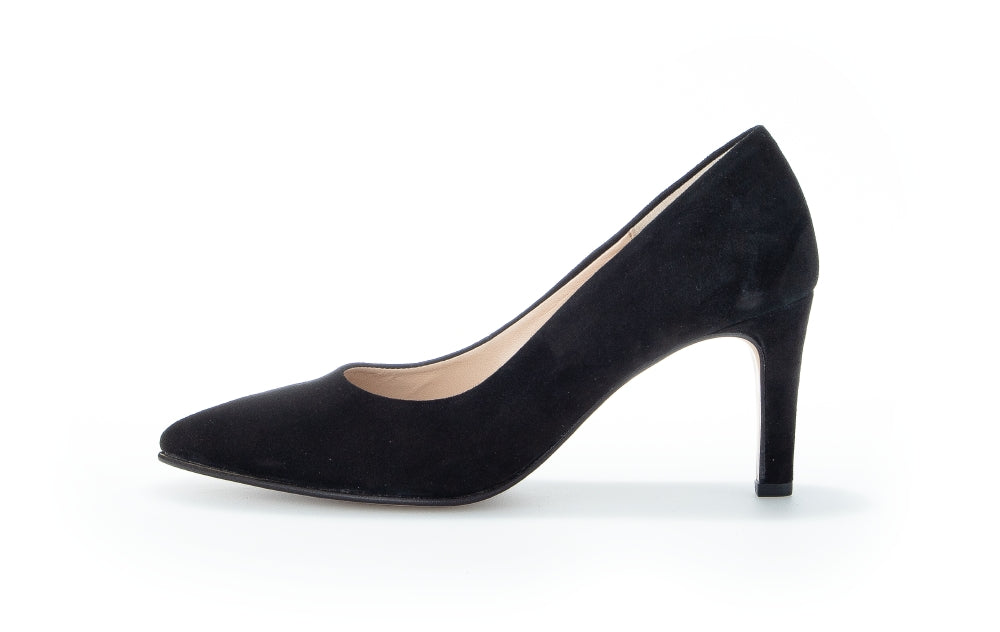 Gabor Dane 21.380.17 Ladies Court Shoes suede, leather, black, luxurious, comfort Colours Ltd, Colours, Colours Farnham, Colours Shoes