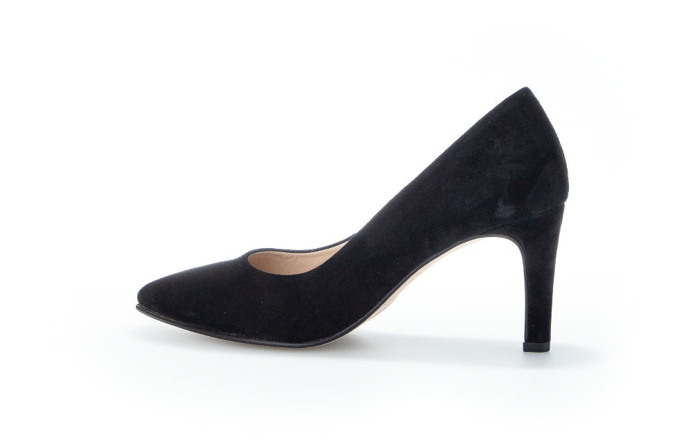 Gabor Dane 21.380.17 Ladies Court Shoes suede, leather, black, luxurious, comfort Colours Ltd, Colours, Colours Farnham, Colours Shoes