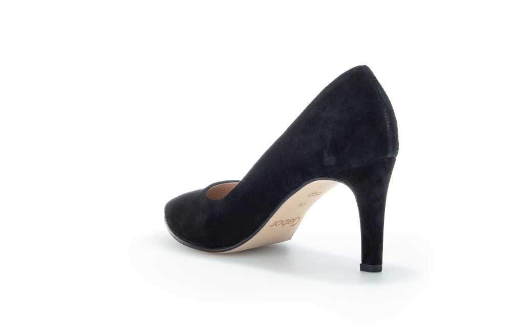 Gabor Dane 21.380.17 Ladies Court Shoes suede, leather, black, luxurious, comfort Colours Ltd, Colours, Colours Farnham, Colours Shoes