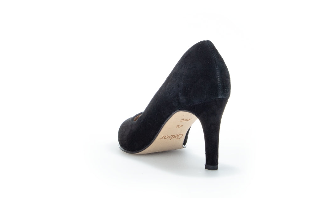 Gabor Dane 21.380.17 Ladies Court Shoes suede, leather, black, luxurious, comfort Colours Ltd, Colours, Colours Farnham, Colours Shoes