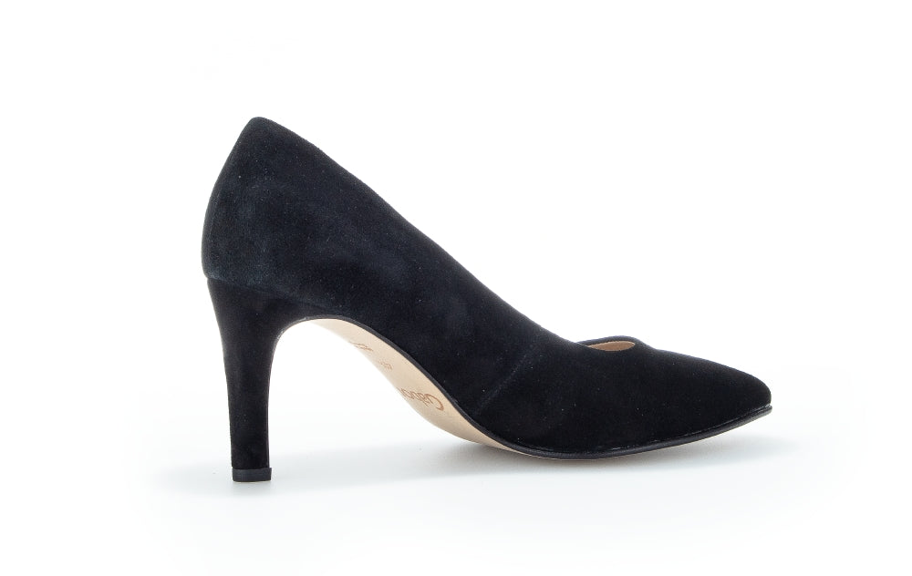 Gabor Dane 21.380.17 Ladies Court Shoes suede, leather, black, luxurious, comfort Colours Ltd, Colours, Colours Farnham, Colours Shoes