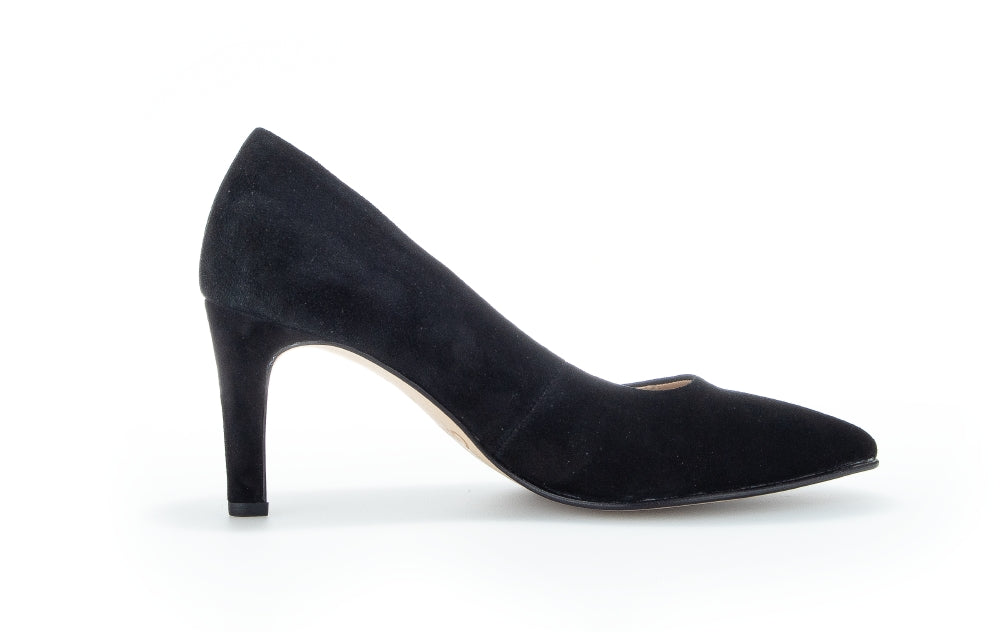 Gabor Dane 21.380.17 Ladies Court Shoes suede, leather, black, luxurious, comfort Colours Ltd, Colours, Colours Farnham, Colours Shoes