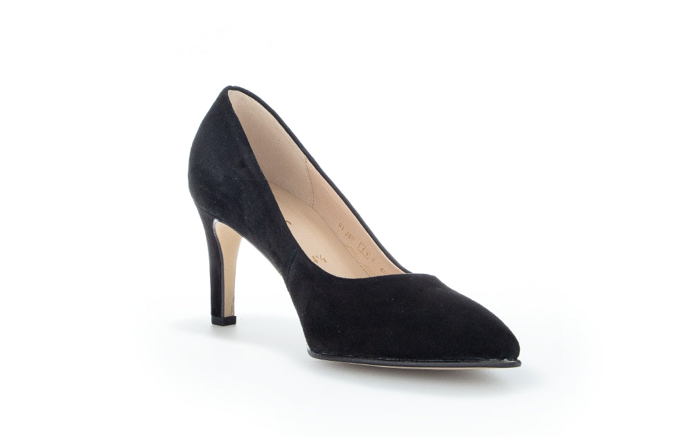 Gabor Dane 21.380.17 Ladies Court Shoes suede, leather, black, luxurious, comfort Colours Ltd, Colours, Colours Farnham, Colours Shoes