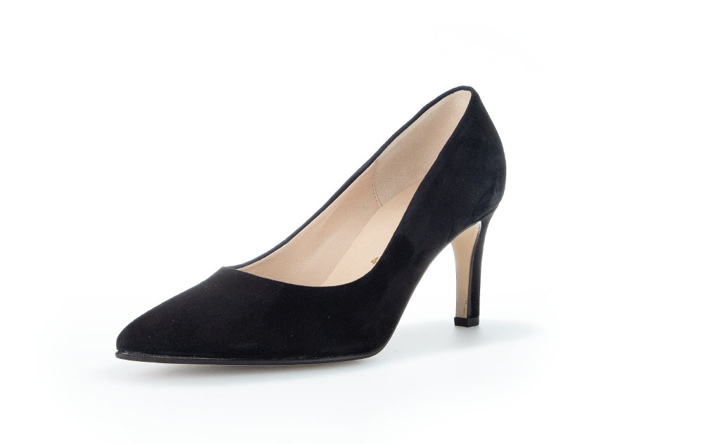 Gabor Dane 21.380.17 Ladies Court Shoes suede, leather, black, luxurious, comfort Colours Ltd, Colours, Colours Farnham, Colours Shoes
