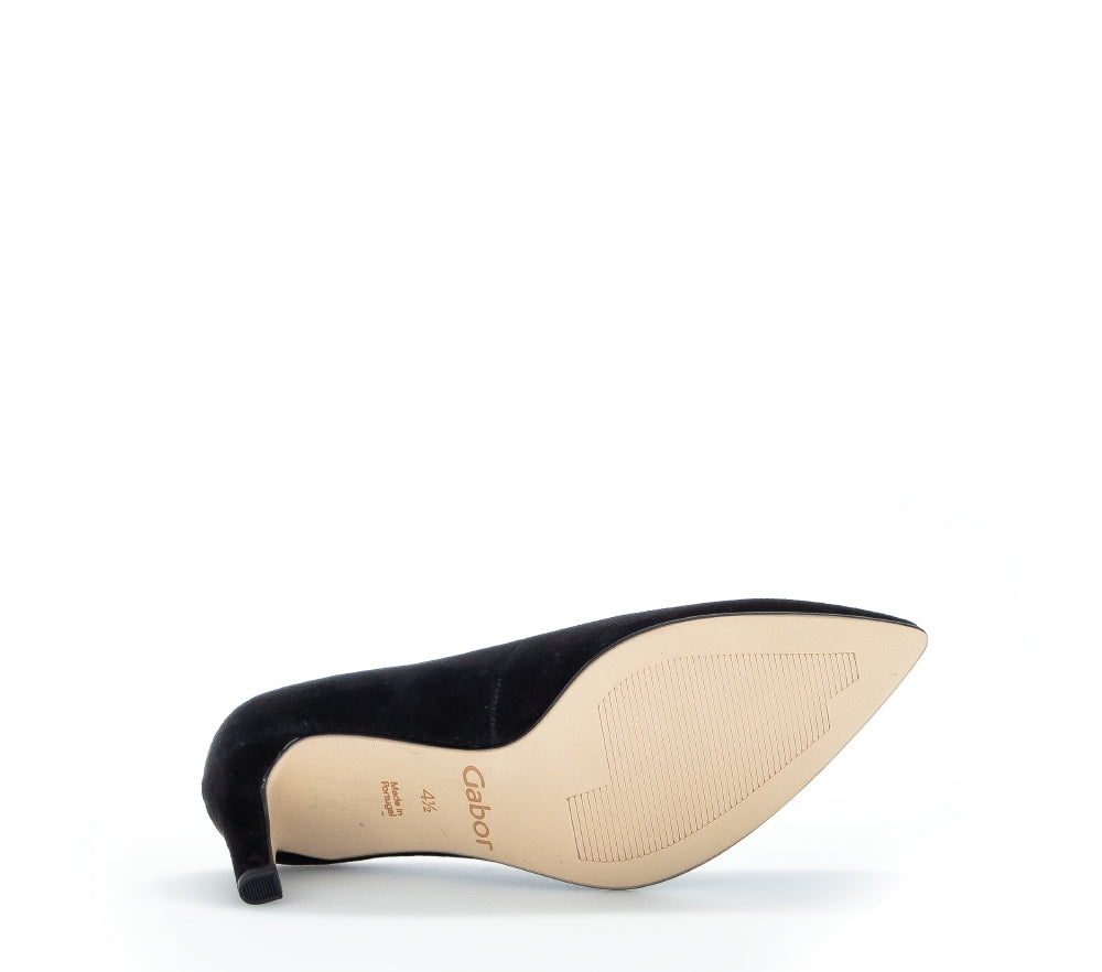 Gabor Dane 21.380.17 Ladies Court Shoes suede, leather, black, luxurious, comfort Colours Ltd, Colours, Colours Farnham, Colours Shoes