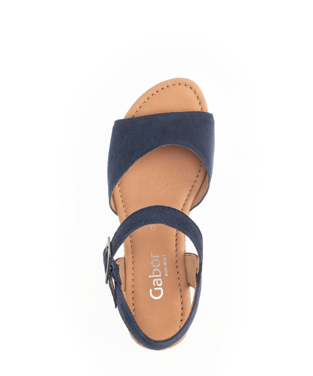Gabor Nieve 22.042 Ladies Wedge Sandals suede, buckle, wedge heels Colours Ltd, Colours, Colours Farnham, Colours Shoes