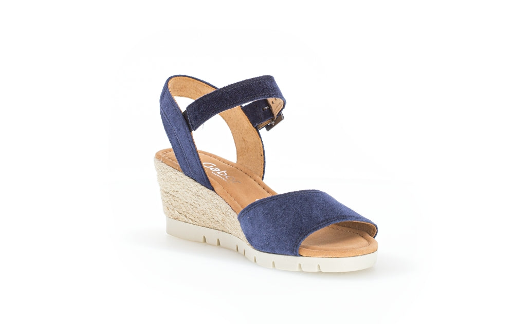 Gabor Nieve 22.042 Ladies Wedge Sandals suede, buckle, wedge heels Colours Ltd, Colours, Colours Farnham, Colours Shoes