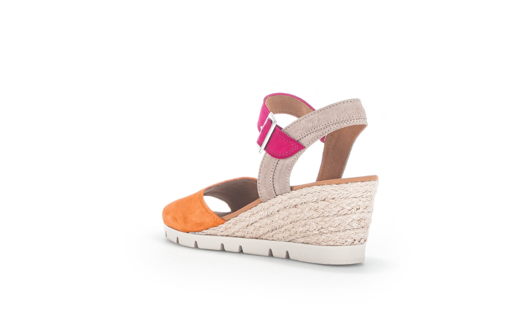 Gabor Nieve 22.042 Ladies Wedge Sandals suede, buckle, wedge heels Colours Ltd, Colours, Colours Farnham, Colours Shoes