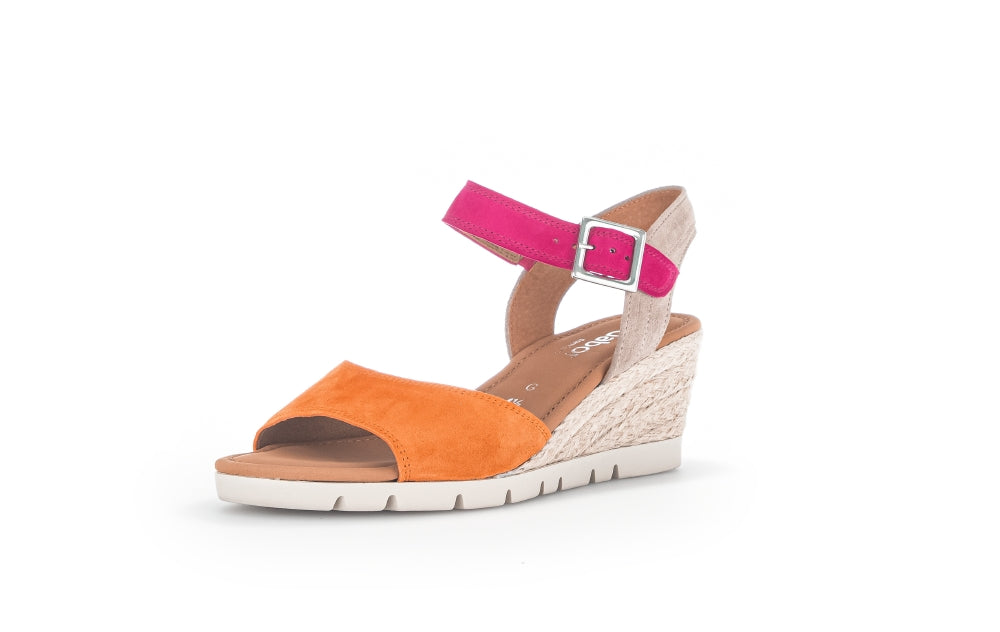 Gabor Nieve 22.042 Ladies Wedge Sandals suede, buckle, wedge heels Colours Ltd, Colours, Colours Farnham, Colours Shoes