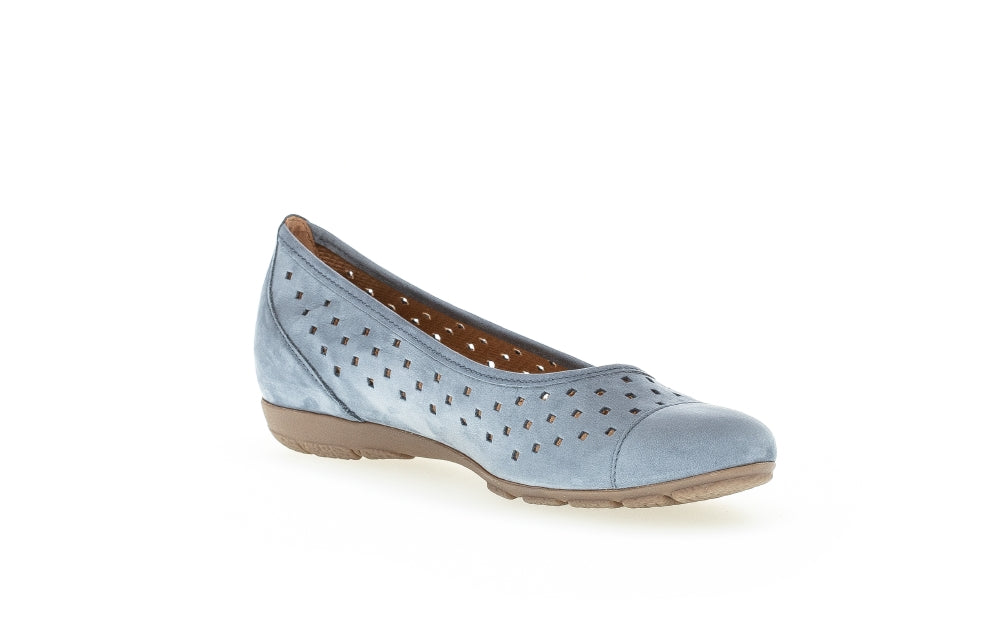 Gabor Ruffle 24.169 Ladies Ballet Pumps leather, metallic Colours Ltd, Colours, Colours Farnham, Colours Shoes