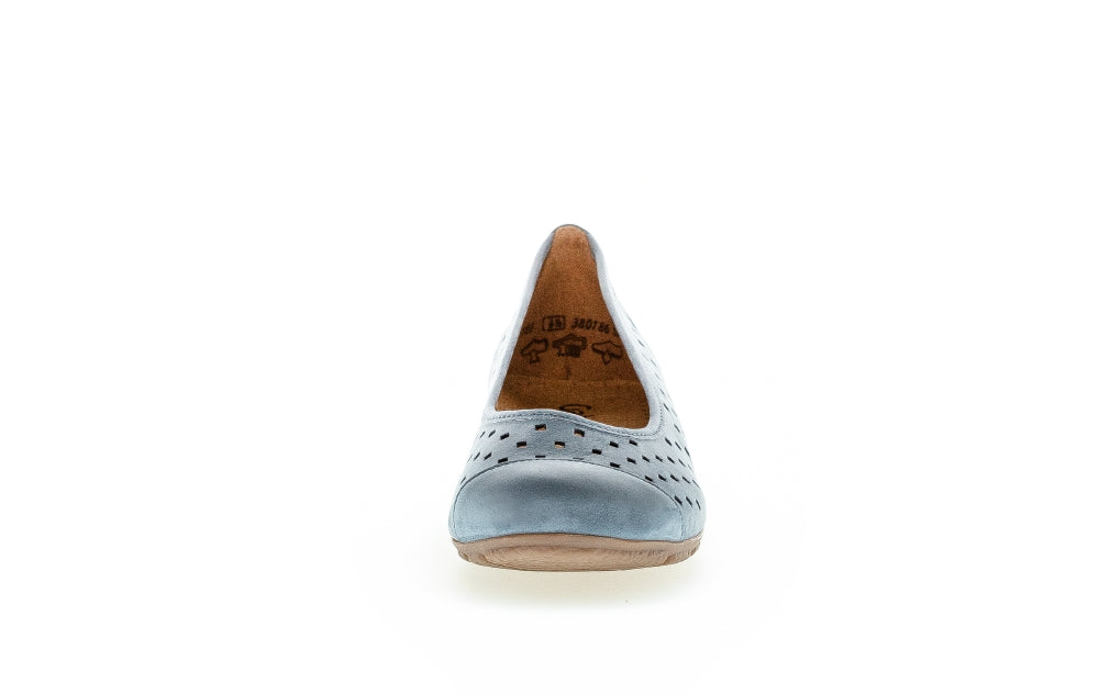 Gabor Ruffle 24.169 Ladies Ballet Pumps leather, metallic Colours Ltd, Colours, Colours Farnham, Colours Shoes