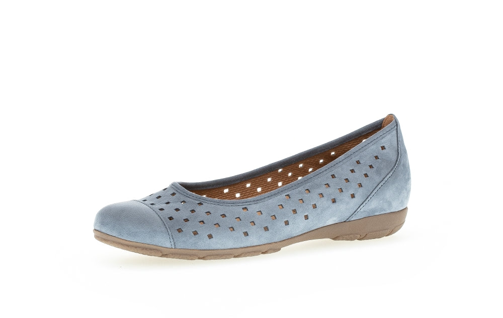 Gabor Ruffle 24.169 Ladies Ballet Pumps leather, metallic Colours Ltd, Colours, Colours Farnham, Colours Shoes