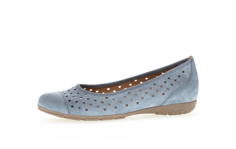 Gabor Ruffle 24.169 Ladies Ballet Pumps leather, metallic Colours Ltd, Colours, Colours Farnham, Colours Shoes