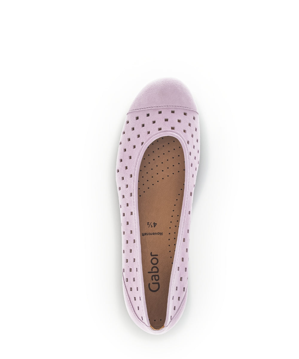 Gabor Ruffle 24.169 Ladies Ballet Pumps leather, metallic Colours Ltd, Colours, Colours Farnham, Colours Shoes