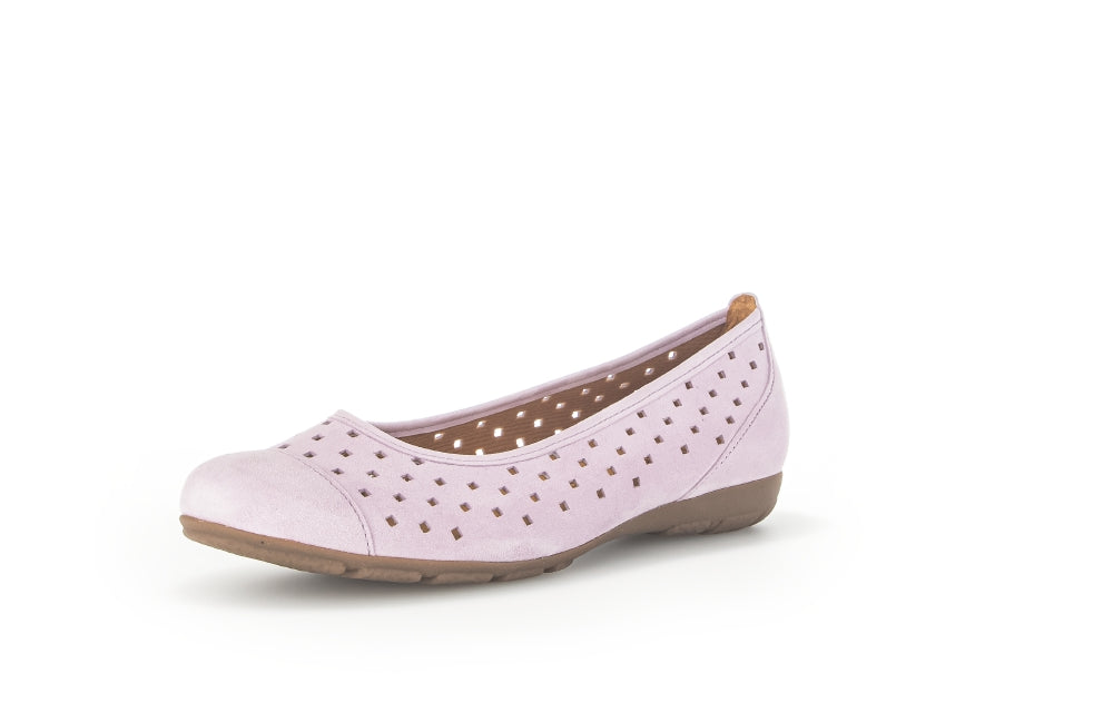 Gabor Ruffle 24.169 Ladies Ballet Pumps leather, metallic Colours Ltd, Colours, Colours Farnham, Colours Shoes