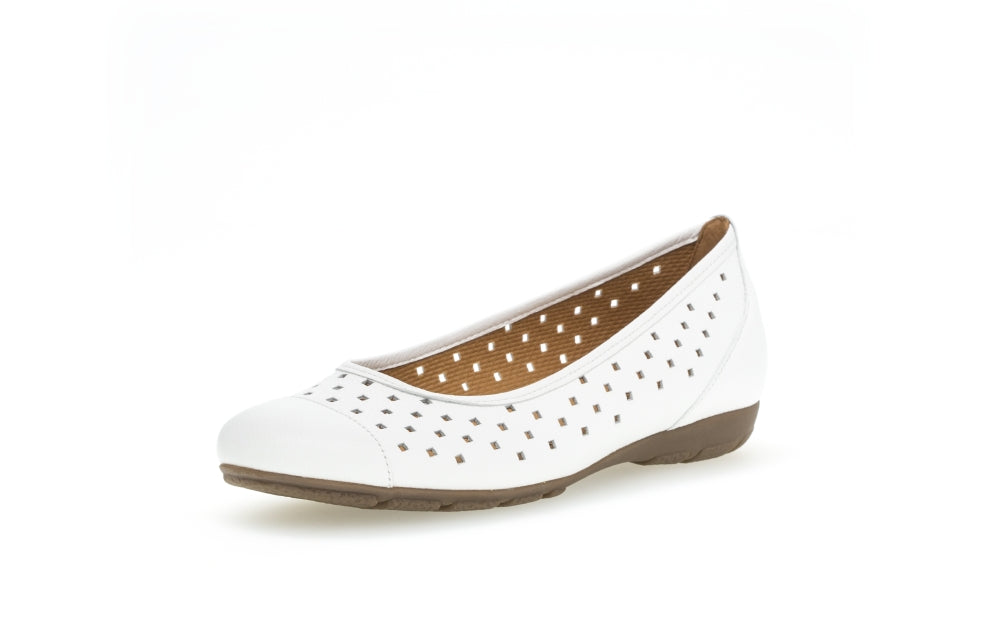 Gabor Ruffle 24.169 Ladies Ballet Pumps leather, metallic Colours Ltd, Colours, Colours Farnham, Colours Shoes