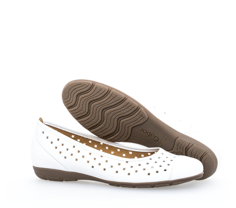 Gabor Ruffle 24.169 Ladies Ballet Pumps leather, metallic Colours Ltd, Colours, Colours Farnham, Colours Shoes