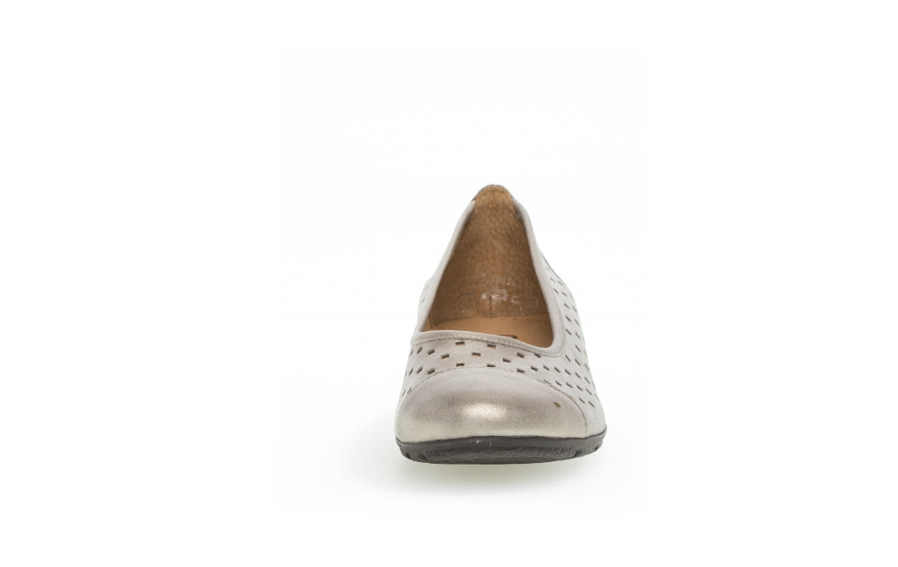 Gabor Ruffle 24.169 Ladies Ballet Pumps leather, metallic Colours Ltd, Colours, Colours Farnham, Colours Shoes