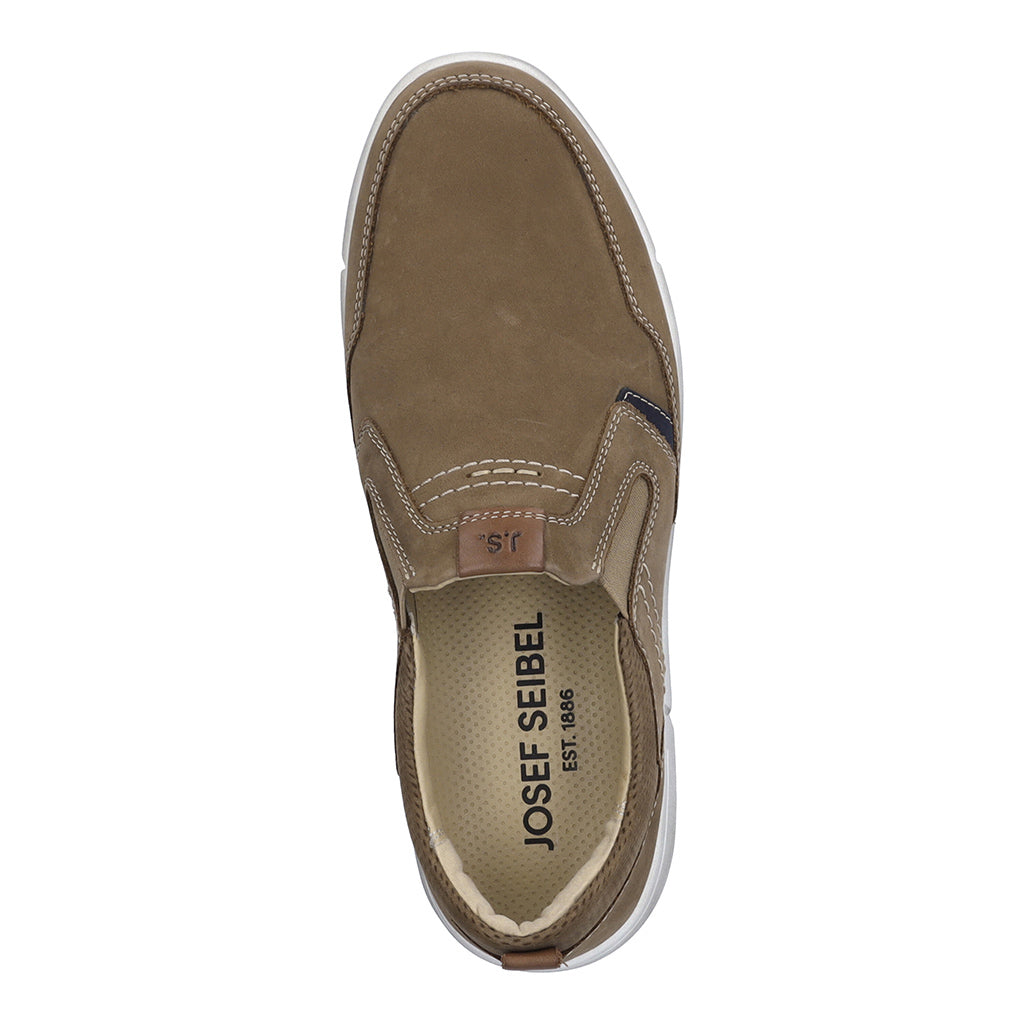 Josef Seibel Enrico 04 Mens Slip-on Shoes leather shoe with a modern white sole Colours Ltd, Colours, Colours Farnham, Colours Shoes