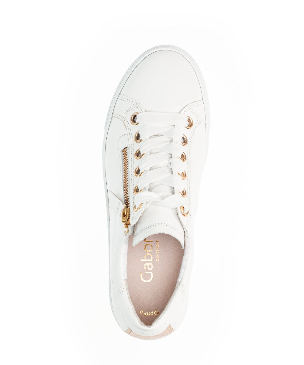 Gabor Campus 26.465.51 Ladies Fashion Trainers leather, side zip, double zip, gold Colours Ltd, Colours, Colours Farnham, Colours Shoes