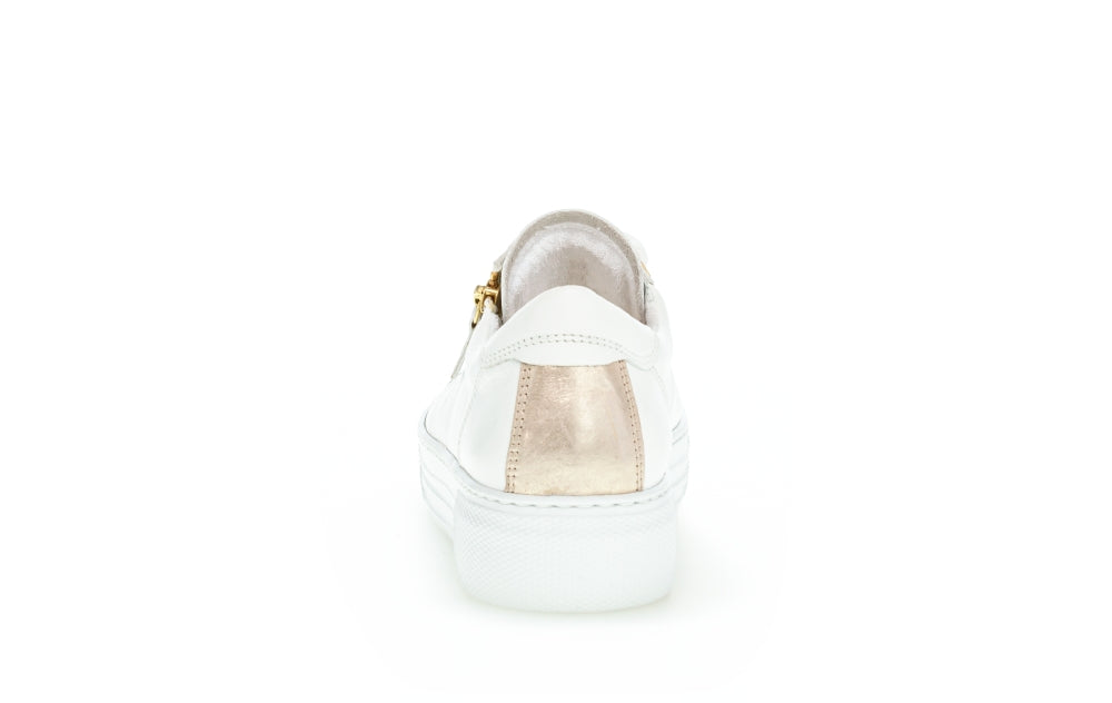 Gabor Campus 26.465.51 Ladies Fashion Trainers leather, side zip, double zip, gold Colours Ltd, Colours, Colours Farnham, Colours Shoes