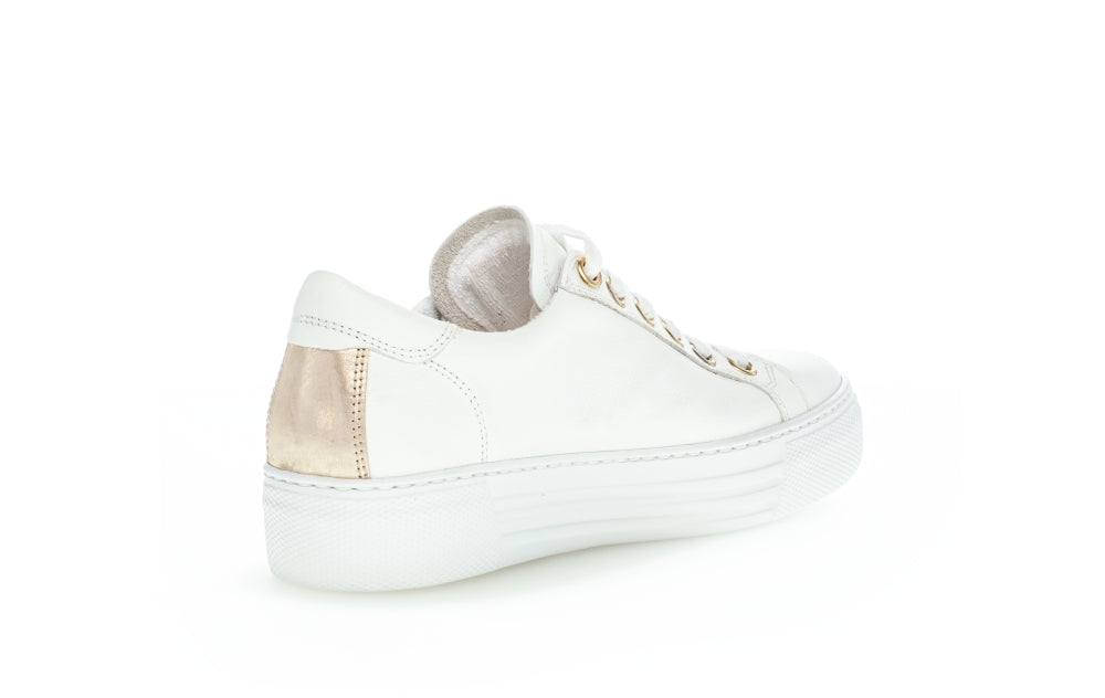 Gabor Campus 26.465.51 Ladies Fashion Trainers leather, side zip, double zip, gold Colours Ltd, Colours, Colours Farnham, Colours Shoes