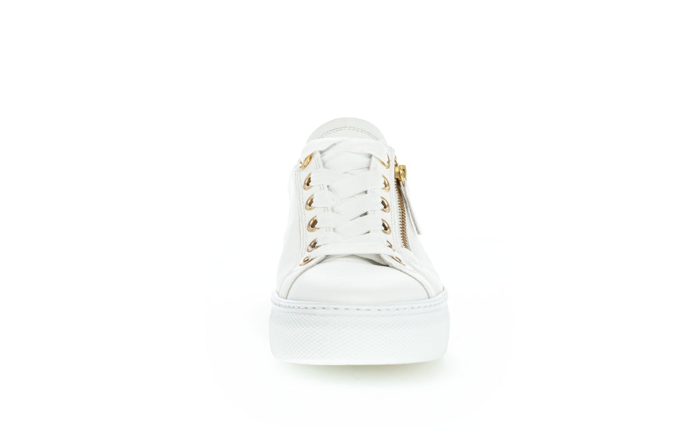 Gabor Campus 26.465.51 Ladies Fashion Trainers leather, side zip, double zip, gold Colours Ltd, Colours, Colours Farnham, Colours Shoes