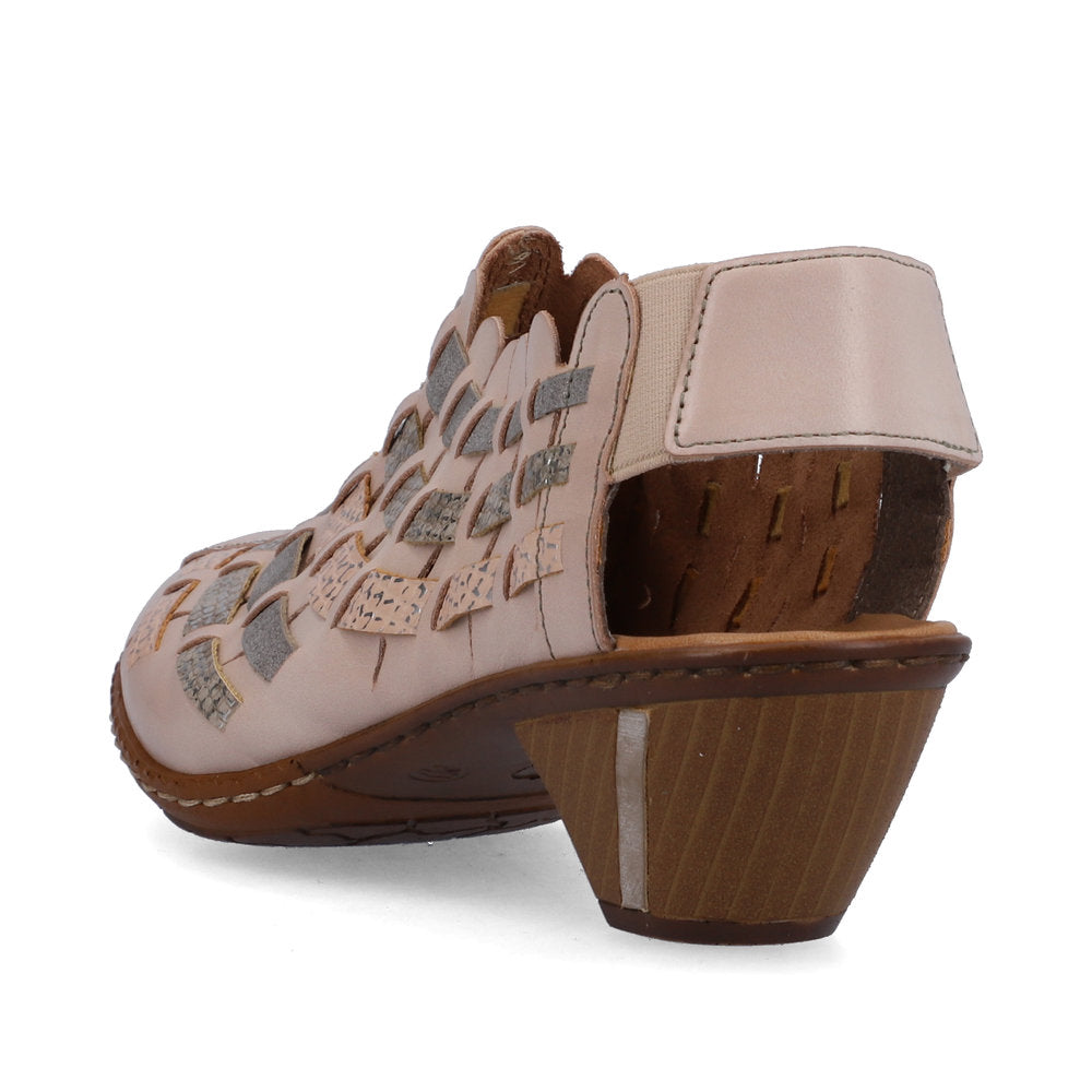 Rieker 46778-64 Ladies Shoes Slingback Shoes, ontrasting brown outsoles and tapered heels Colours Ltd, Colours, Colours Farnham, Colours Shoes