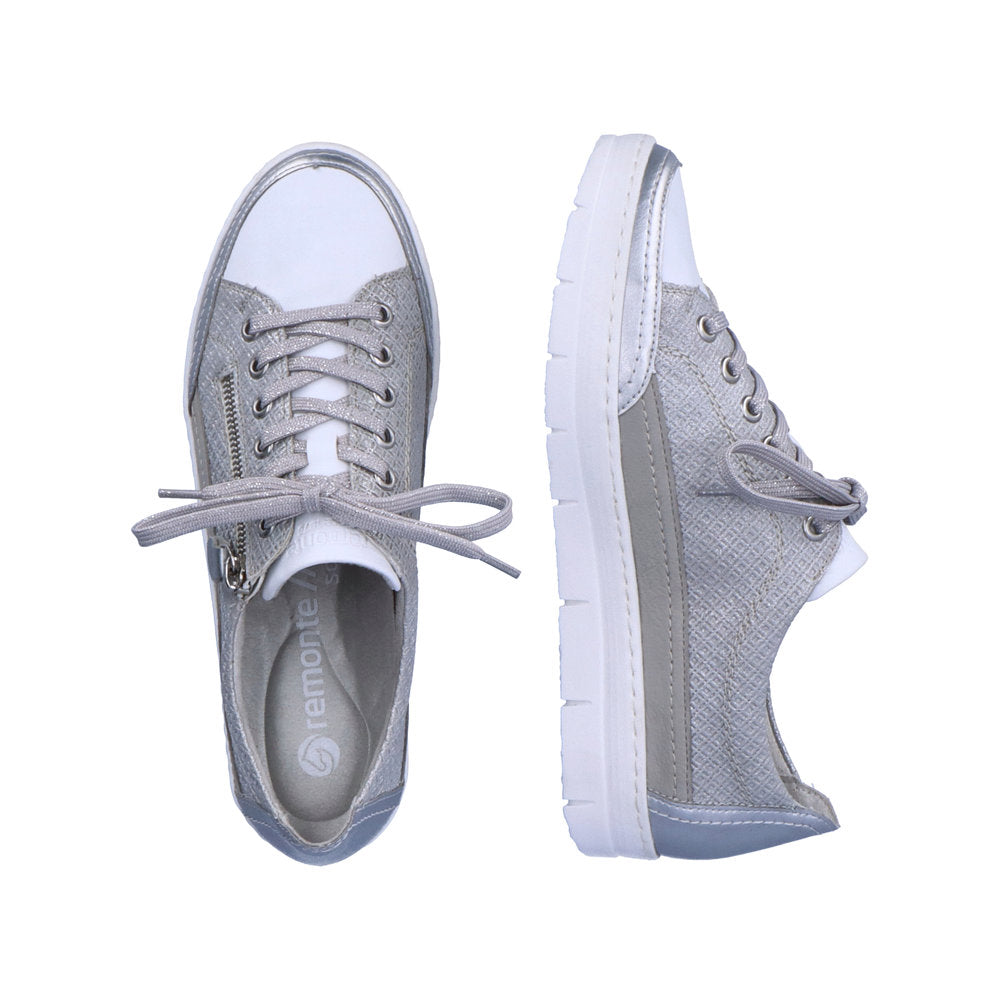 Remonte D5826 Ladies Trainers women's metallic trainers with side zip Colours Ltd, Colours, Colours Farnham, Colours Shoes