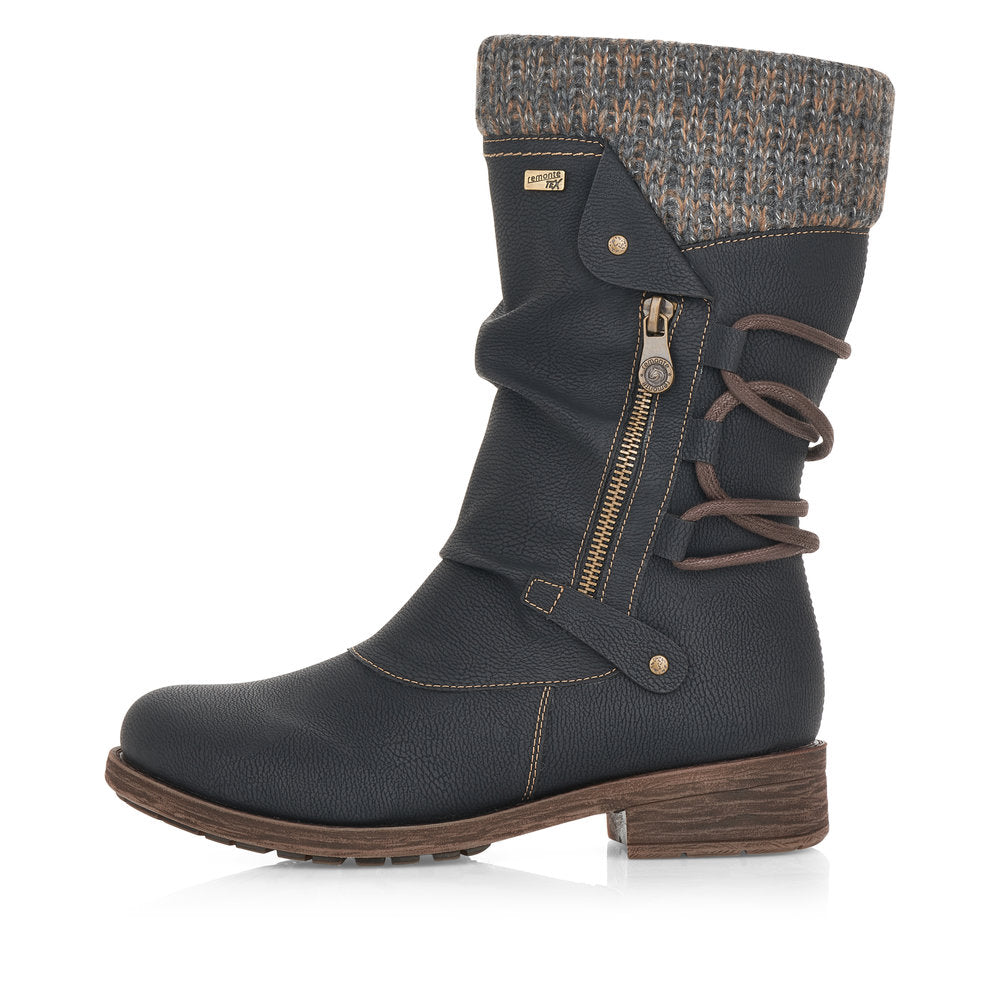 Remonte D8070 Womens Boots ◉ Black/Tan