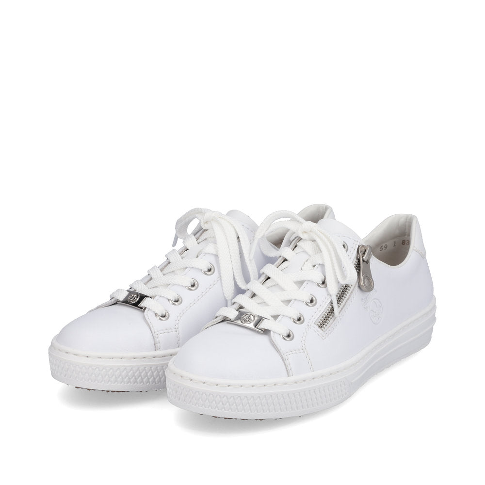 Rieker L59L1-83 Ladies Trainers Upper: Leather Lining: Synthetic Insole: Textile Sole: Thermoplastic elastomer Fastening: Lace & Zip Fit: Standard Colours Ltd, Colours, Colours Farnham, Colours Shoes