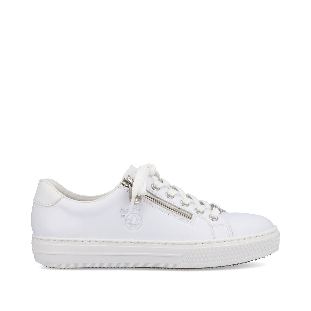 Rieker L59L1-83 Ladies Trainers Upper: Leather Lining: Synthetic Insole: Textile Sole: Thermoplastic elastomer Fastening: Lace & Zip Fit: Standard Colours Ltd, Colours, Colours Farnham, Colours Shoes