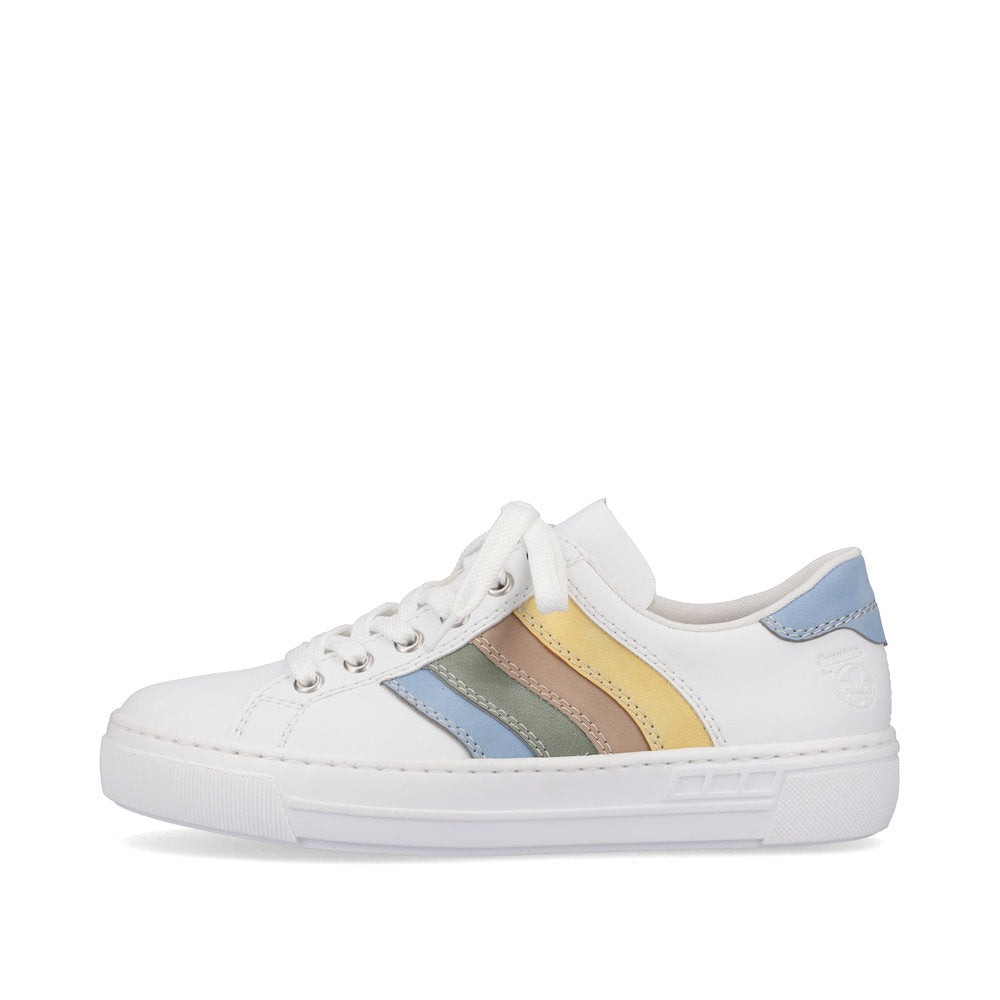 Rieker L8802-80 Ladies Trainers Manmade Upper Textile Lining Lace-Up Soft Insole Shock-Absorbent Footbed Gripped Sole For Traction Colours Ltd, Colours, Colours Farnham, Colours Shoes