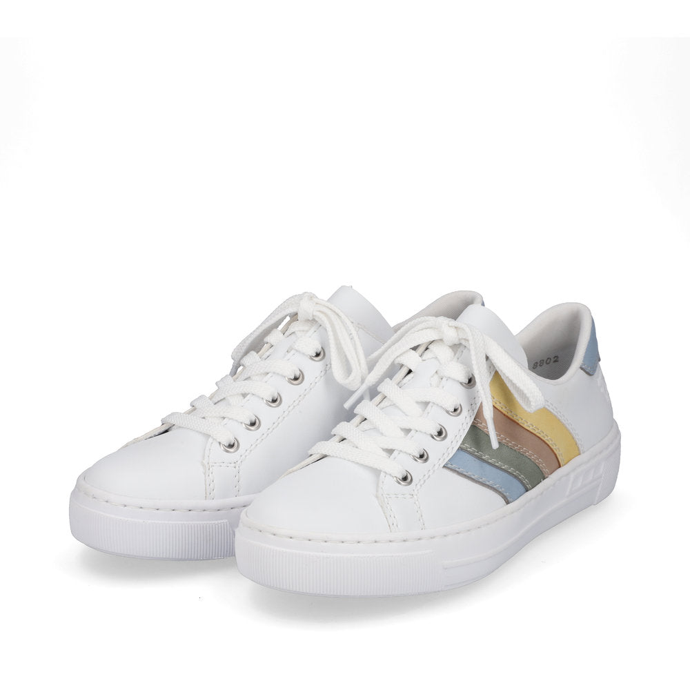 Rieker L8802-80 Ladies Trainers Manmade Upper Textile Lining Lace-Up Soft Insole Shock-Absorbent Footbed Gripped Sole For Traction Colours Ltd, Colours, Colours Farnham, Colours Shoes